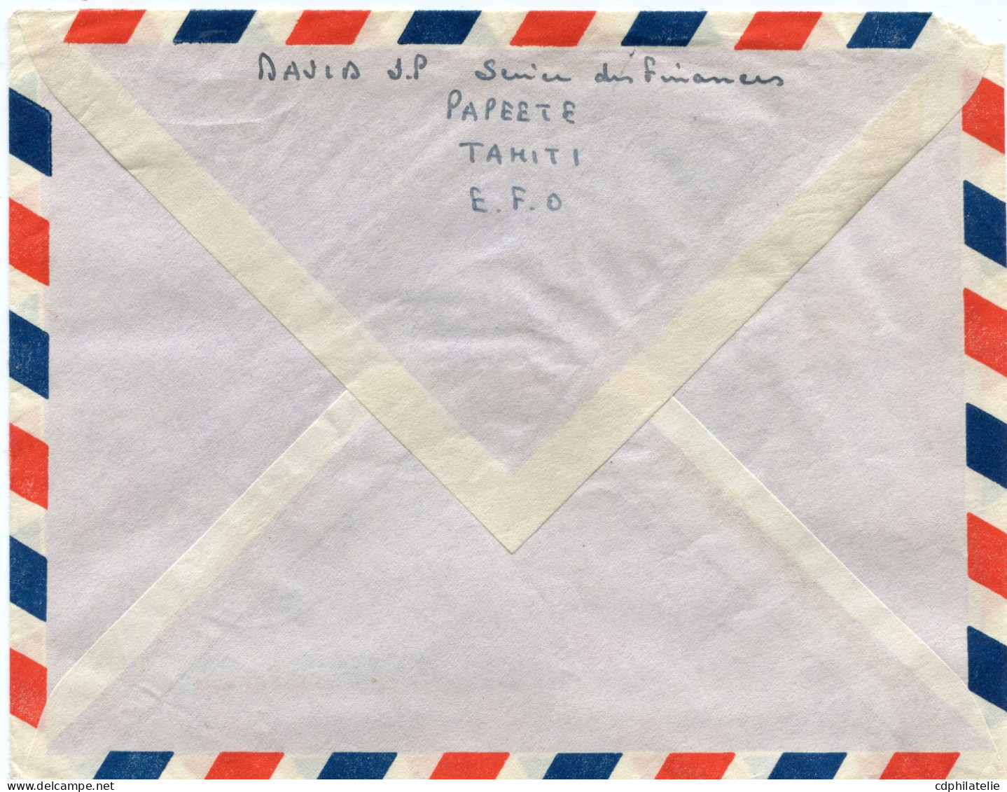 OCEANIE LETTRE PAR AVION DEPART PAPEETE 13-10-1954 TAHITI POUR LA FRANCE - Lettres & Documents