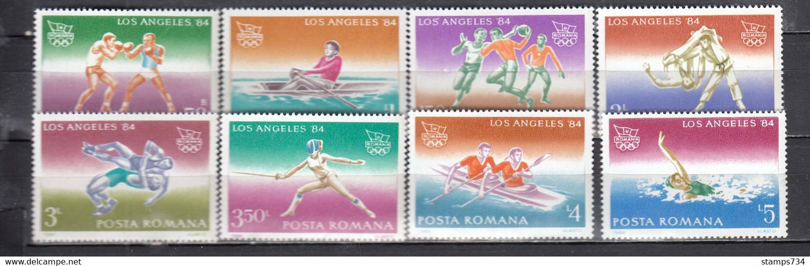 Romania 1984 - Summer Olympic Games, Los Angeles (2), Mi-Nr. 4058/65, MNH** - Nuevos