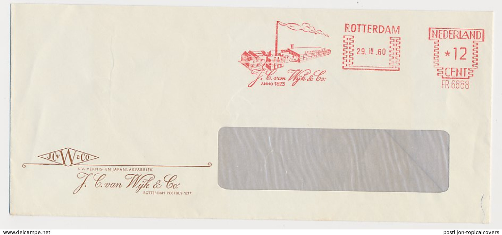 Meter Cover Netherlands 1960 Varnish - Lacquer Factory - Rotterdam - Fabbriche E Imprese