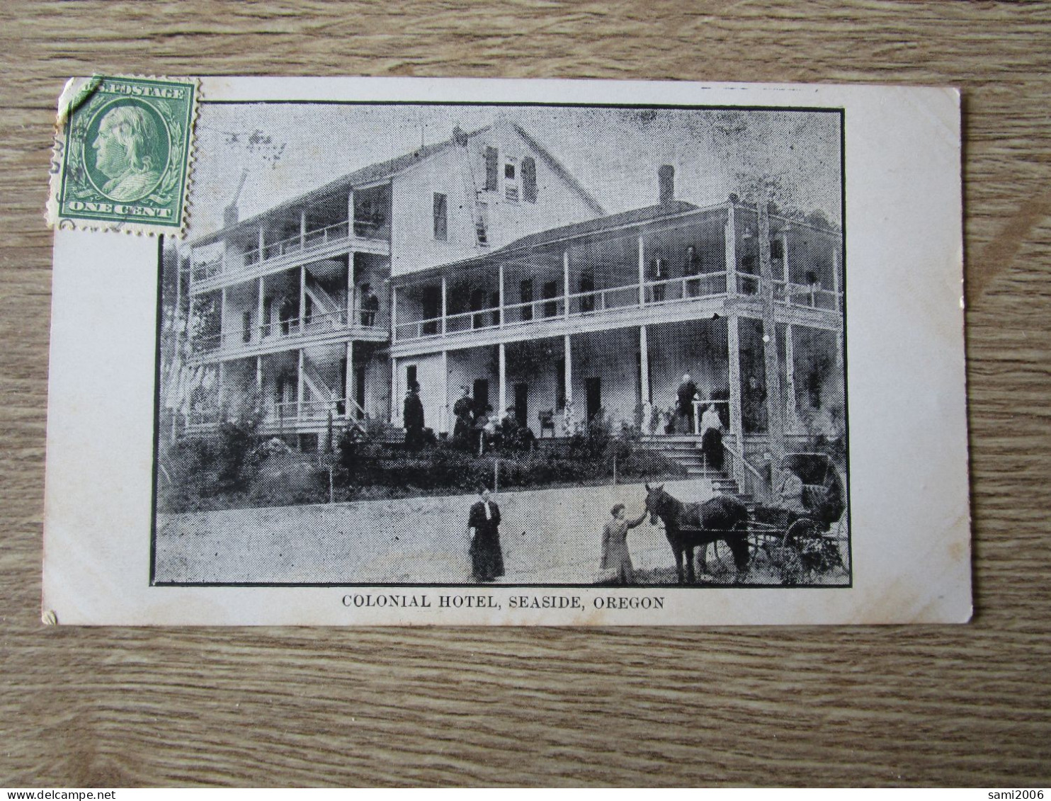 ETATS UNIS COLONIAL HOTEL SEASIDE OREGON ANIMEE ATTELAGE - Autres & Non Classés