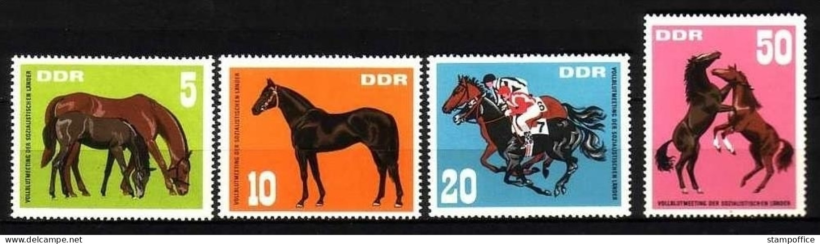 DDR MI-NR. 1302-1305 POSTFRISCH(MINT) VOLLBLUTMEETING IN HOPPEGARTEN PFERDE Und FOHLEN - Paarden