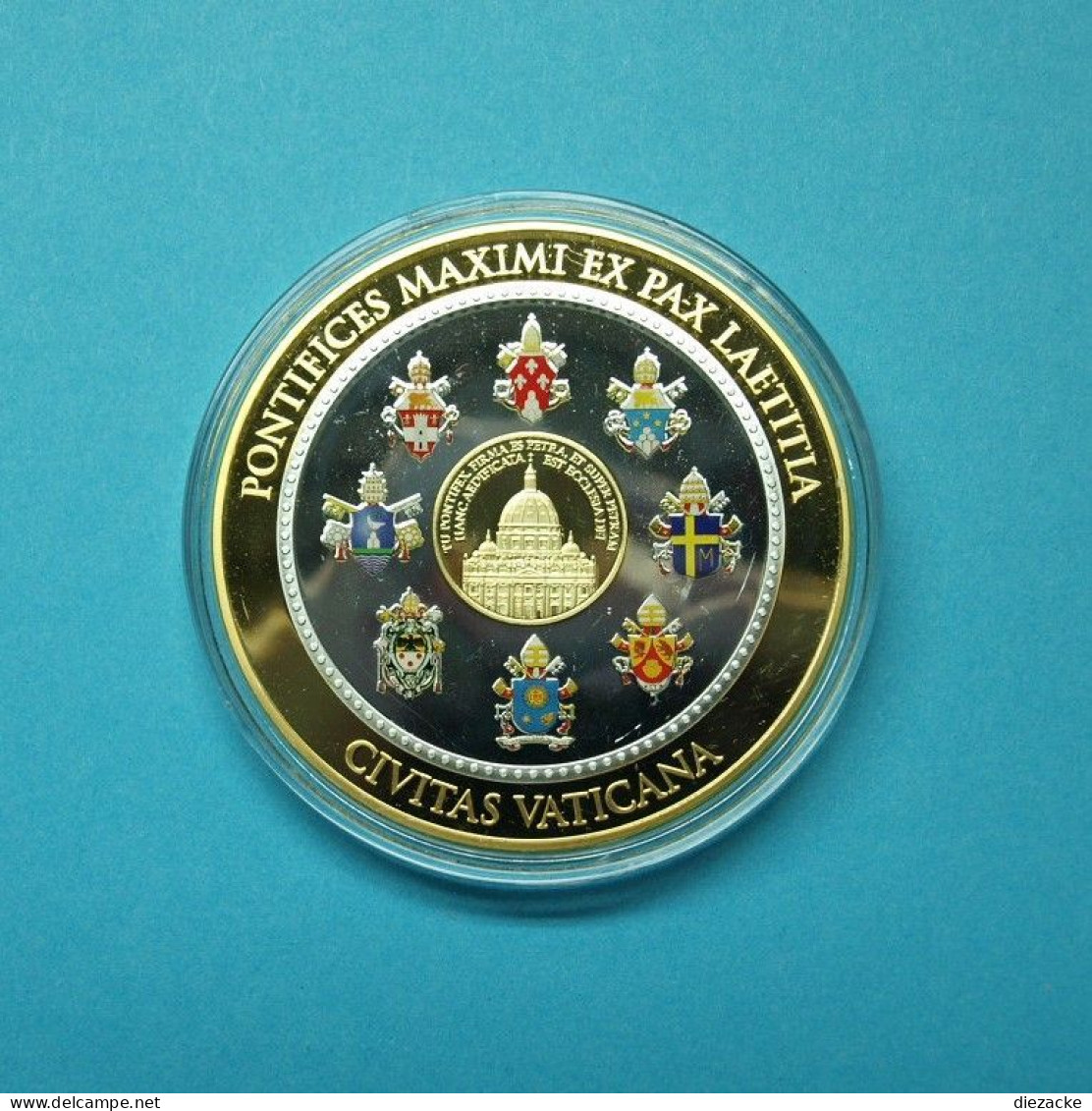 2013 Medaille Papst Benedikt XVI. Kupfer Versilbert, Teilvergoldet In PP (M3463 - Unclassified