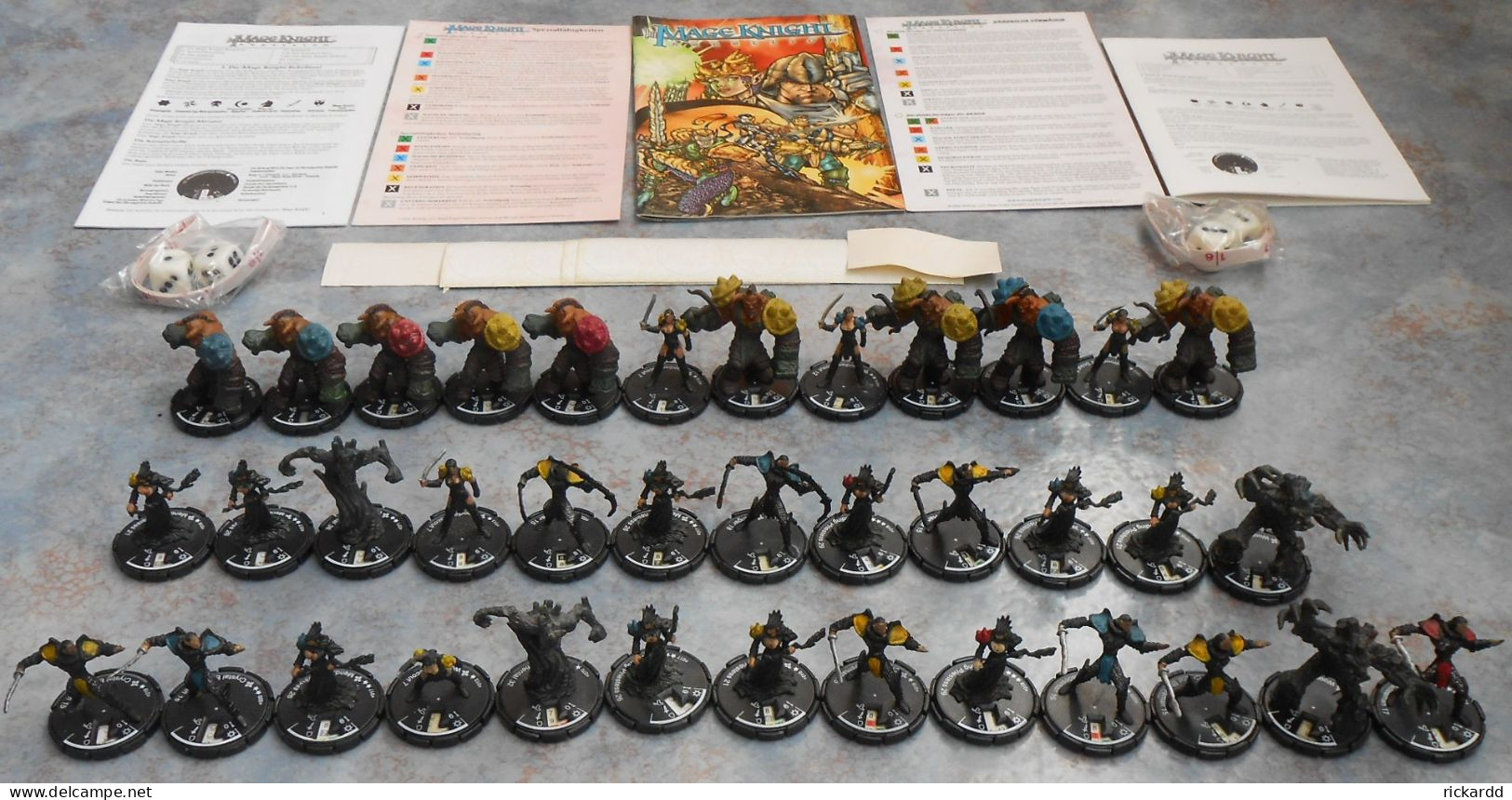 37 Pcs Mage Knight Rebellion - Elemental + Rules & Dices Etc - Other & Unclassified