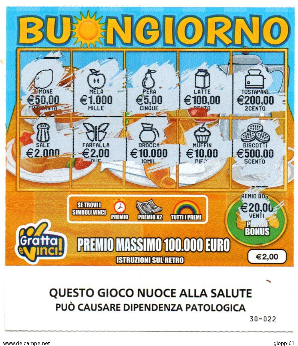 Biglietto Della Lotteria Gratta E Vinci 'Buongiorno' - Lottery Tickets