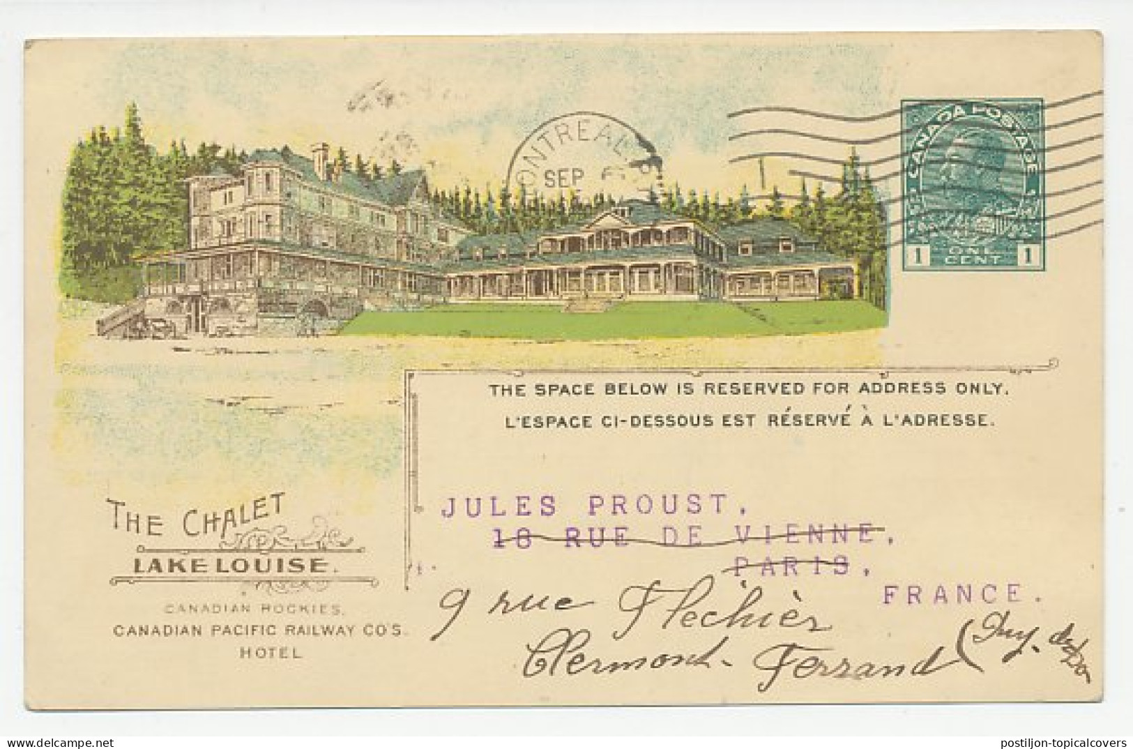 Postal Stationery Canada 1916 Lake Louise Hotel Pacific Railway Company - Statement Of Income - Otros & Sin Clasificación