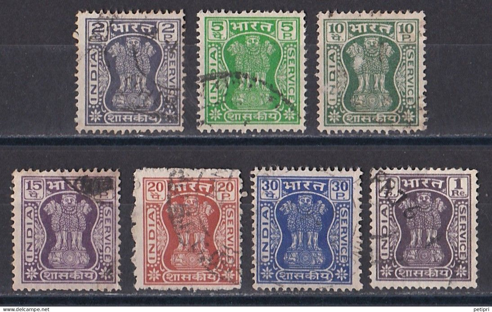 Inde  - Timbre De Service  Y&T N°  36  38  40  41  42  43  45  Oblitérés - Timbres De Service