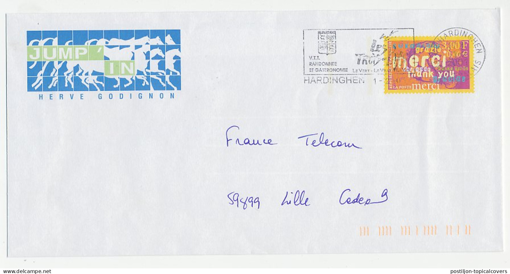 Postal Stationery / PAP France 2001 Horse - Jump - Hippisme