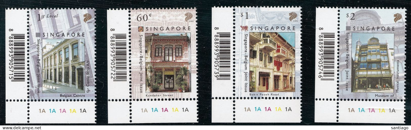 Reeks Singapore Nrs 1354 - 57 Gemeenschap. Uitgifte Met Belgie Nrs 3426 - 29 / Old Shops - Oude Winkels - Ancien Magasin - Unused Stamps