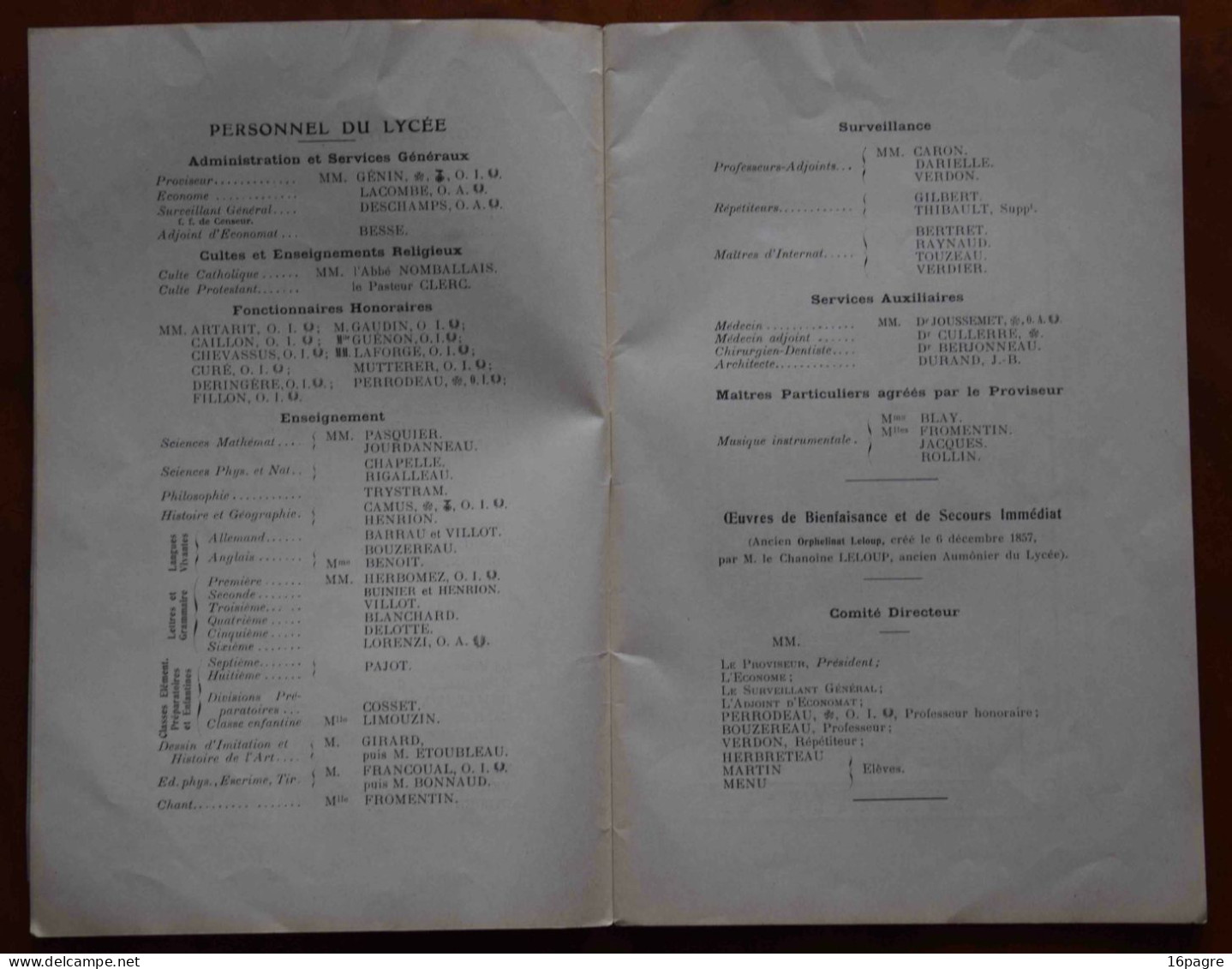 RARE DISTRIBUTION SOLENNELLE DES PRIX, LYCÉE LA ROCHE-SUR-YON. JUILLET 1939, VENDÉE, ACADÉMIE POITIERS - Diplomi E Pagelle