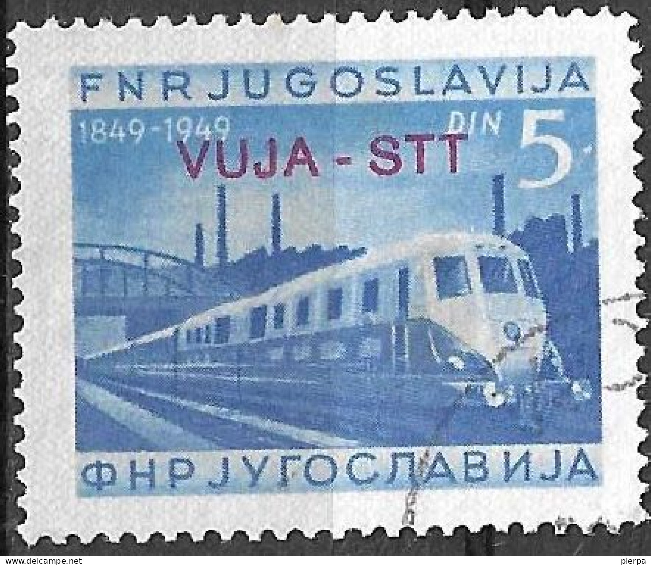 TRIESTE ZONA B - 1950 - TRENO - 5 DIN  - USATO (YVERT 19- MICHEL 33 - SS 21) - Gebraucht