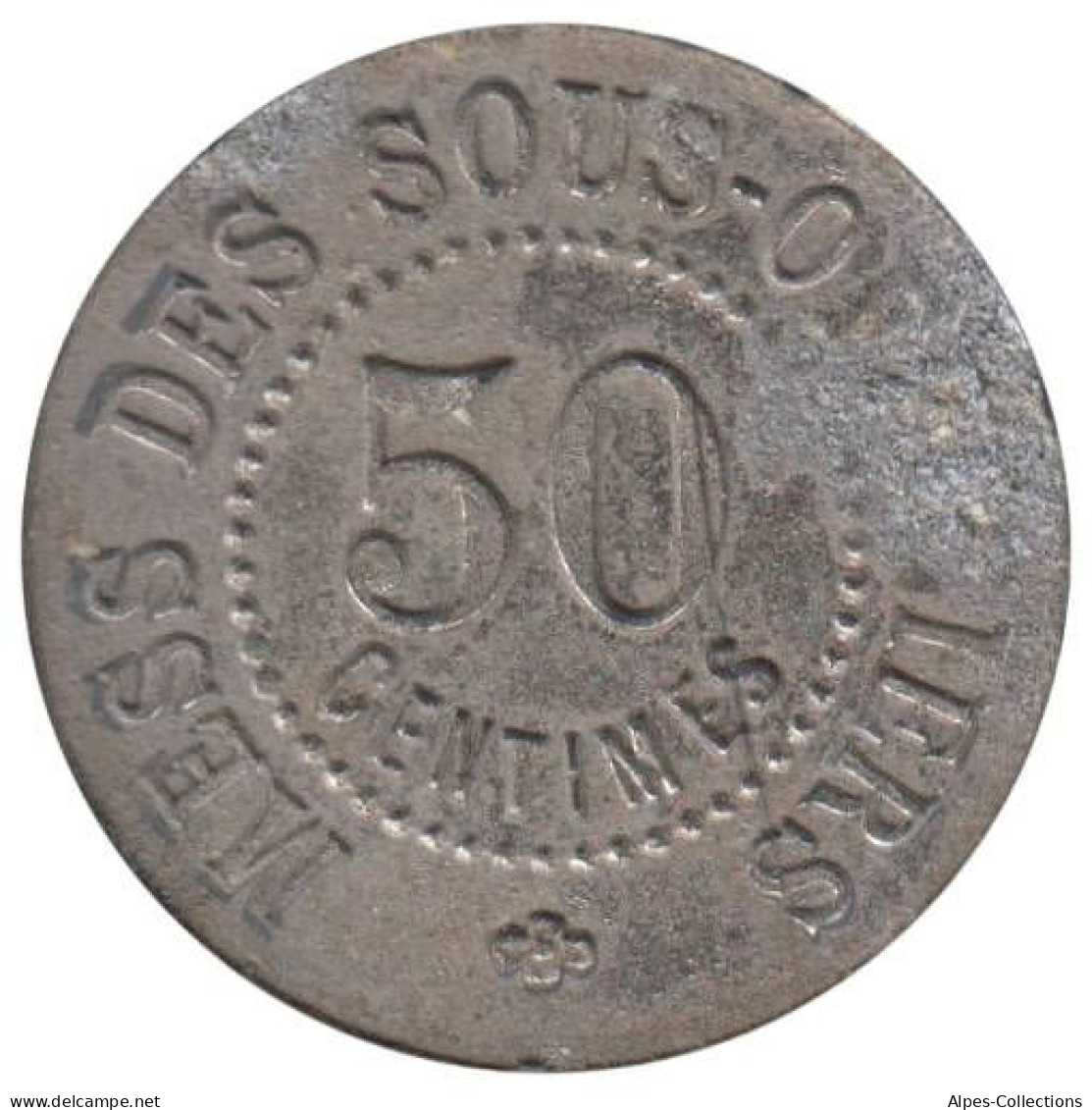 PARIS - C72.NR01 - Monnaie De Nécessité - 50 Centimes - Caserne Du Prince Eugène - Monetari / Di Necessità