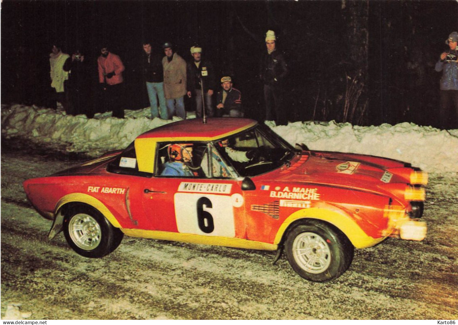 Sport Automobiles , Rallye * Montécarlo Monaco * Automobile Voiture De Course Fiat Abarth Pilote MAHE & DARNICHE - Rally's