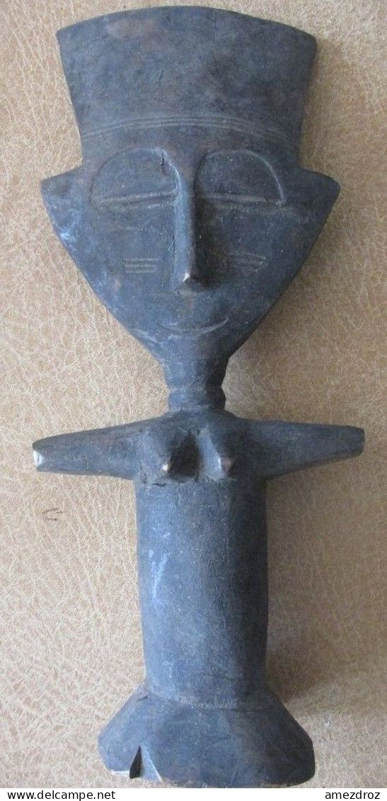 Art Africain Ancienne Poupée De Fécondité Akwaba Hauteur Environ 29 Cm (3) - Afrikaanse Kunst