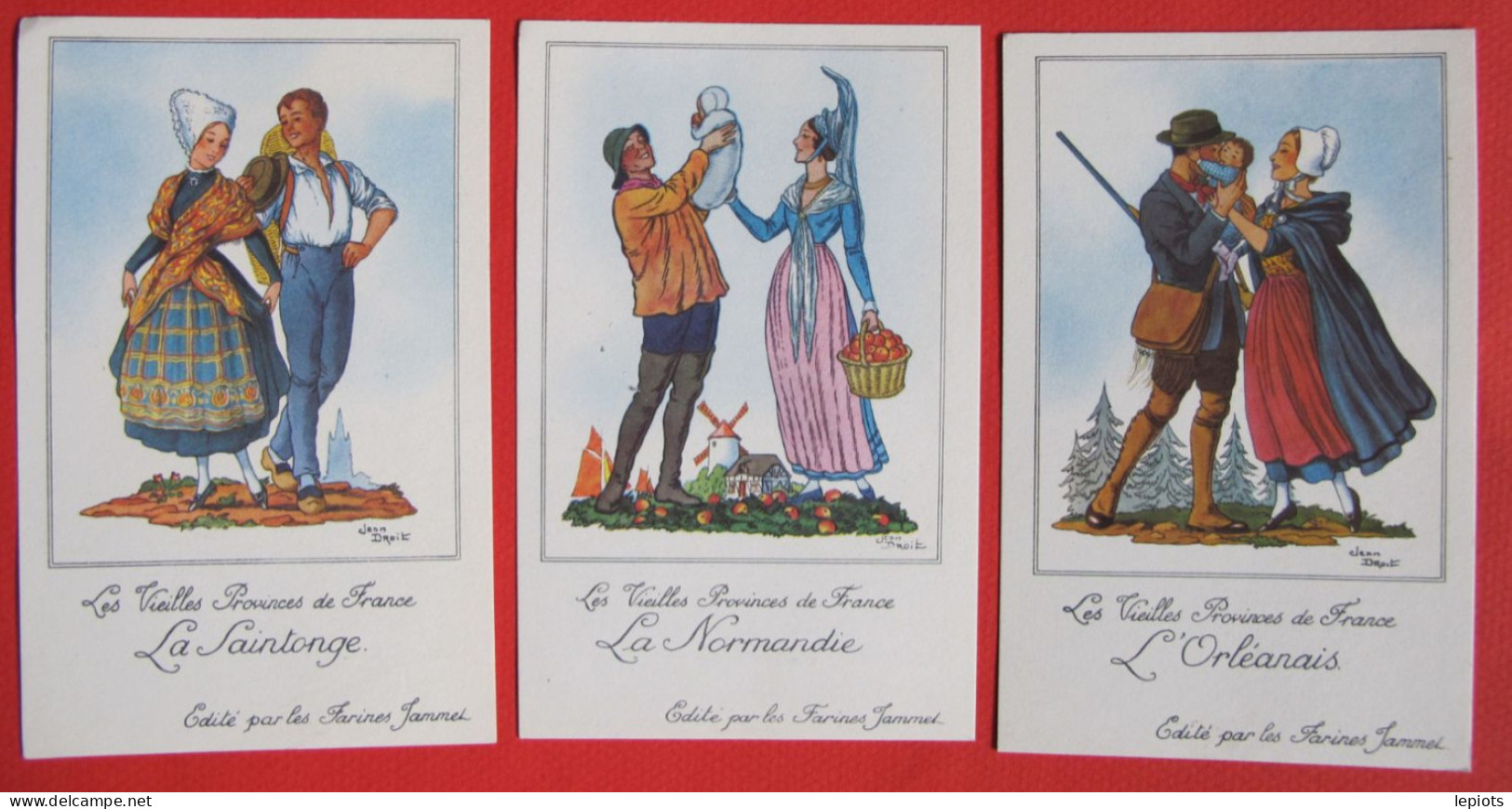 Lot De 12 Cartes Les Vieilles Provinces De France éditées Par Les Farines Jammet - Other