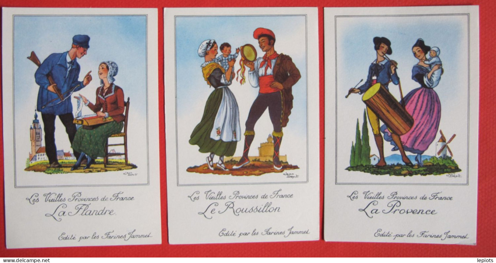 Lot De 12 Cartes Les Vieilles Provinces De France éditées Par Les Farines Jammet - Other