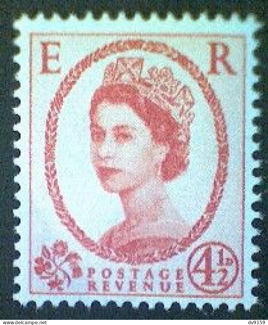 Great Britain, Scott #360, Mint(*) NH, 1959, Wilding: Queen Elizabeth II, 4½d, Henna Brown - Gebruikt