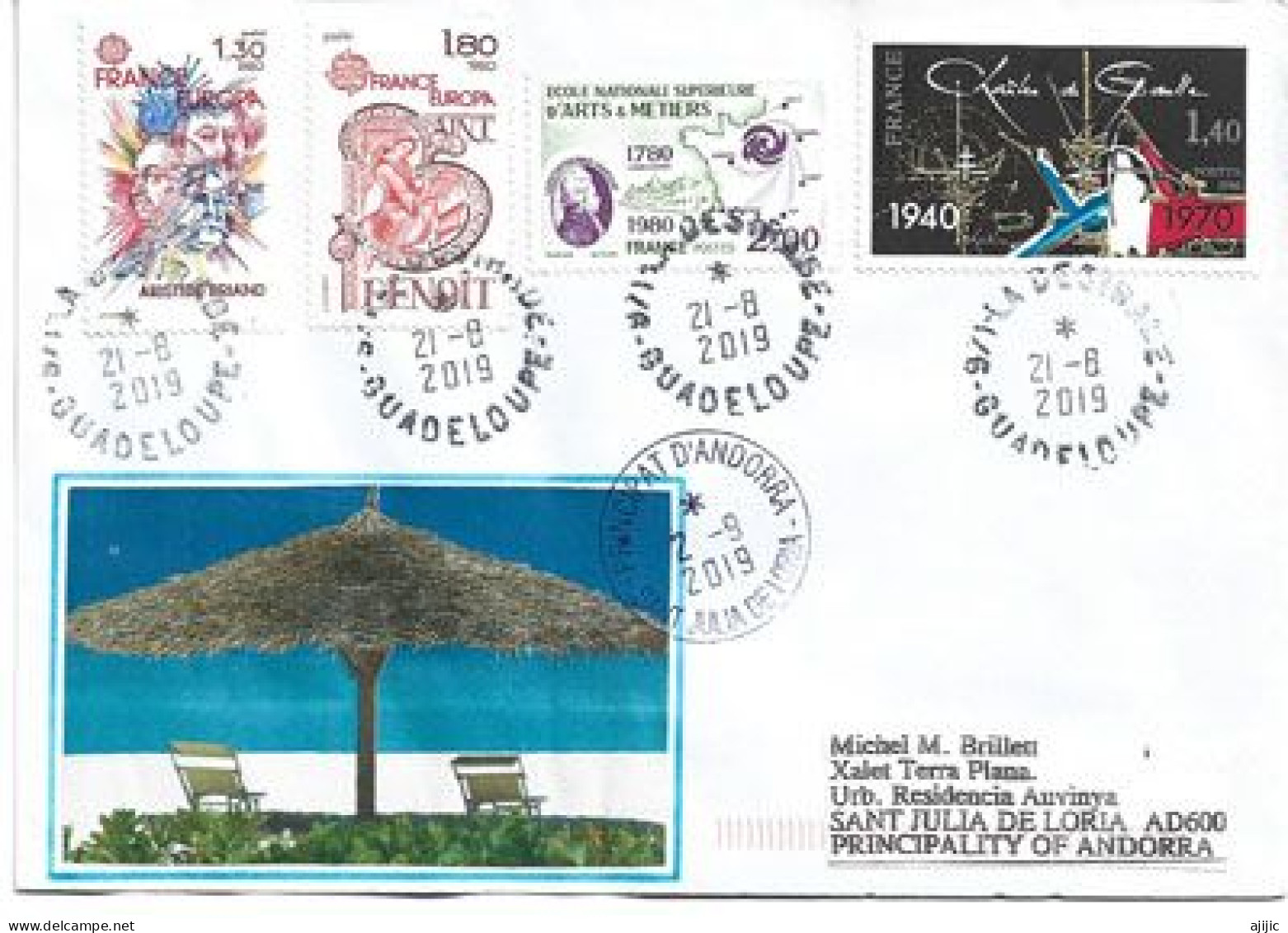 Belle Lettre Postée De L'Ile De La Désirade (Antilles Françaises) Vers Andorre. - Storia Postale