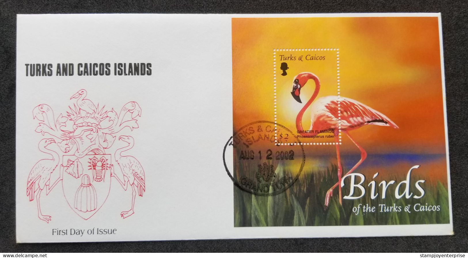 Turks & Caicos Birds 2002 Fauna Wildlife Flamingo Bird (FDC) *see Scan - Turks And Caicos