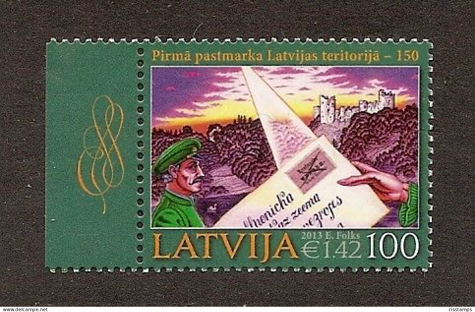 LATVIA 2013●First Latvian Postage Stamp●Mi 868 MNH - Lettonia