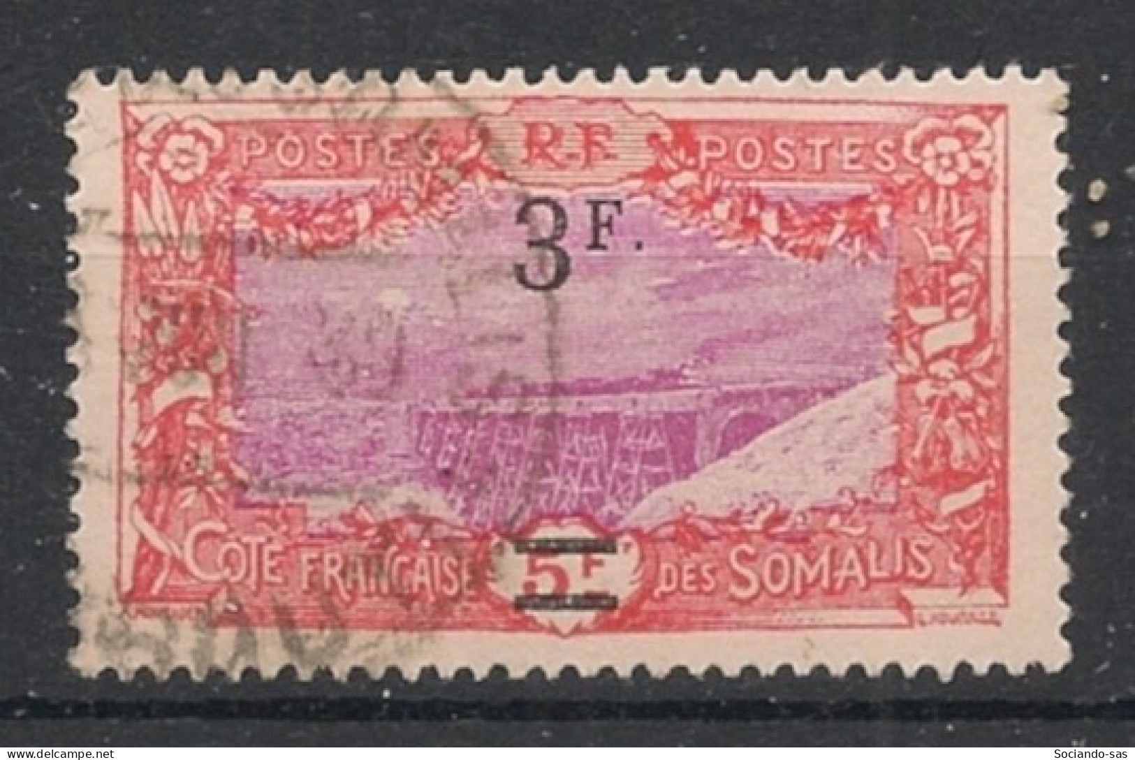 COTE DES SOMALIS - 1924-27 - N°YT. 119 - Holl-Holli 3f Sur 5f Rouge-orange - Oblitéré / Used - Used Stamps