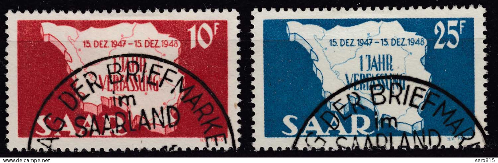 Saarland 1948 Mi. 260-261 - 1 Jahr Verfassung Gestempelt Used     (70543 - Andere & Zonder Classificatie