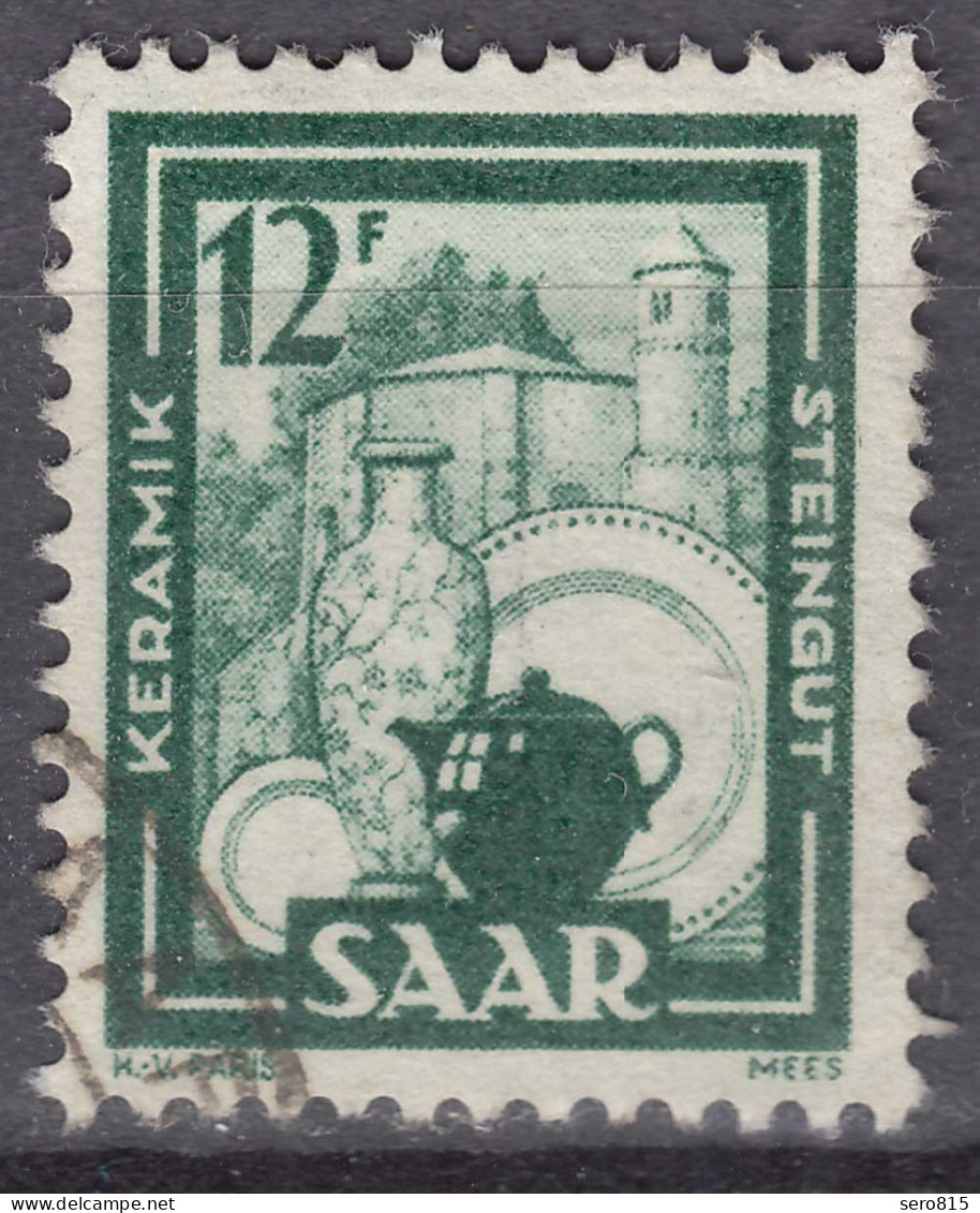 Saarland 1949 Mi. 280 II. 12 Pfennig Plattenfehler Weißer Fleck Gestempelt Used - Other & Unclassified