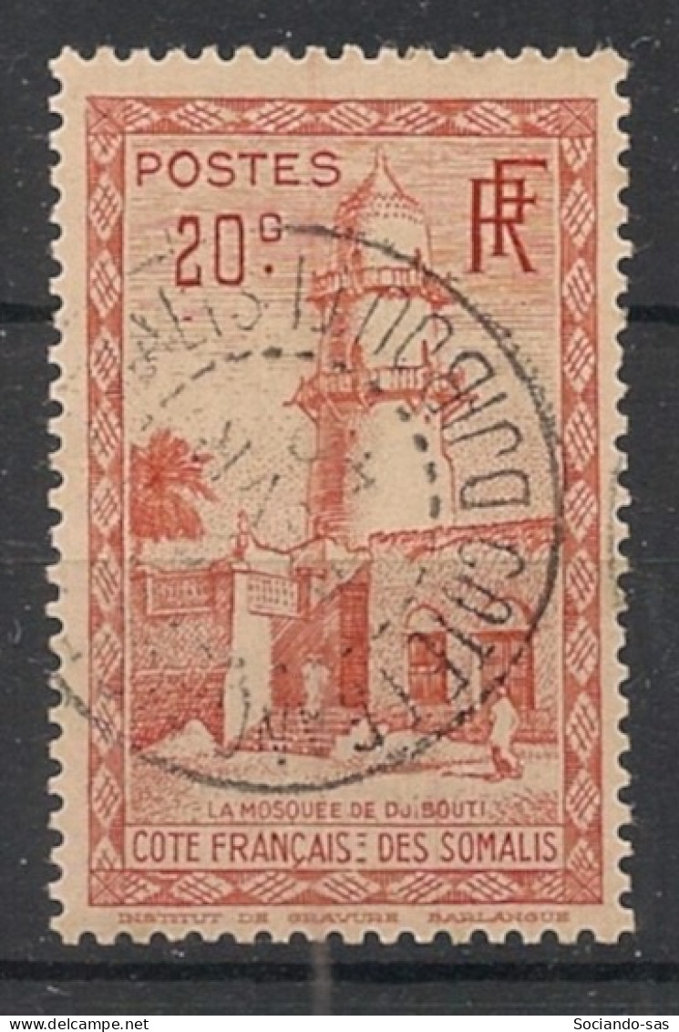 COTE DES SOMALIS - 1938 - N°YT. 154 - Mosquée 20c Rouge-orange - Oblitéré / Used - Usati