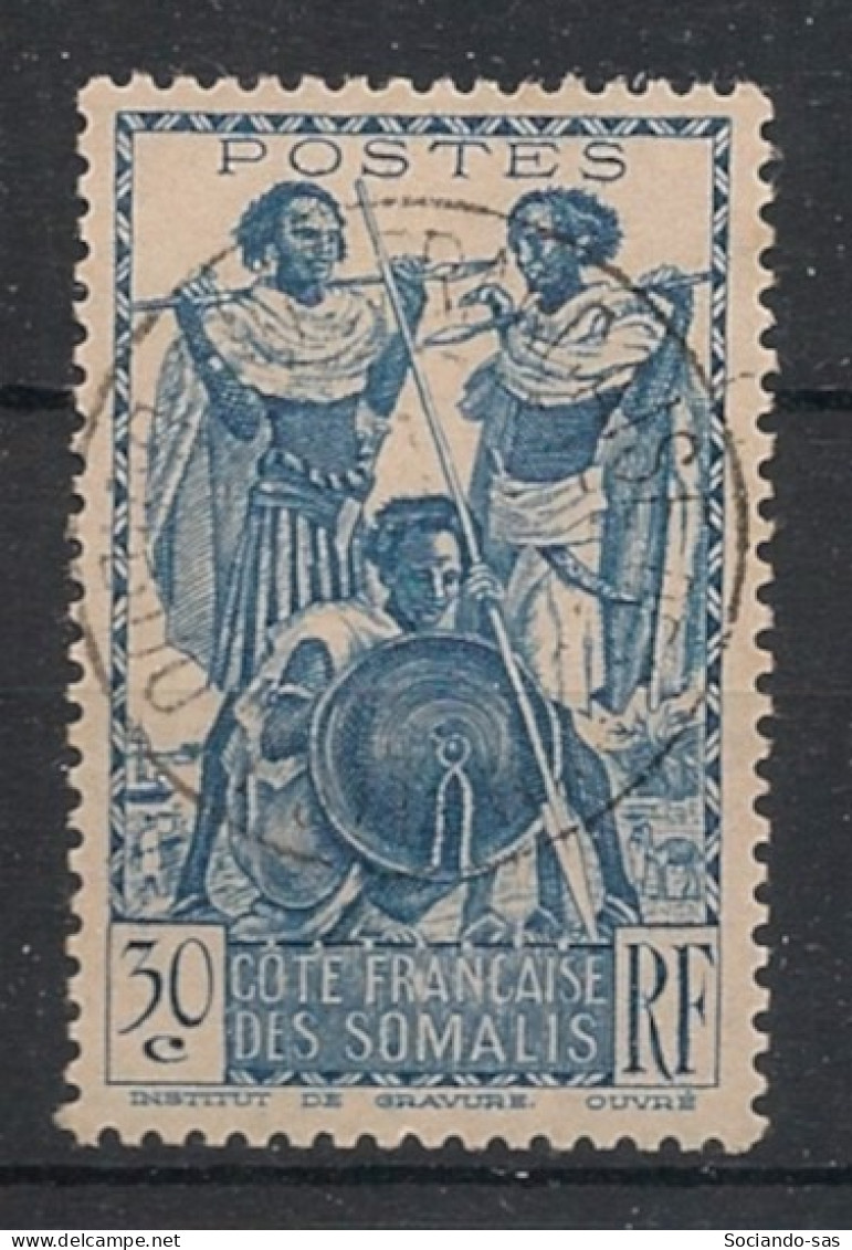 COTE DES SOMALIS - 1938 - N°YT. 156 - Guerriers 30c Bleu - Oblitéré / Used - Usati