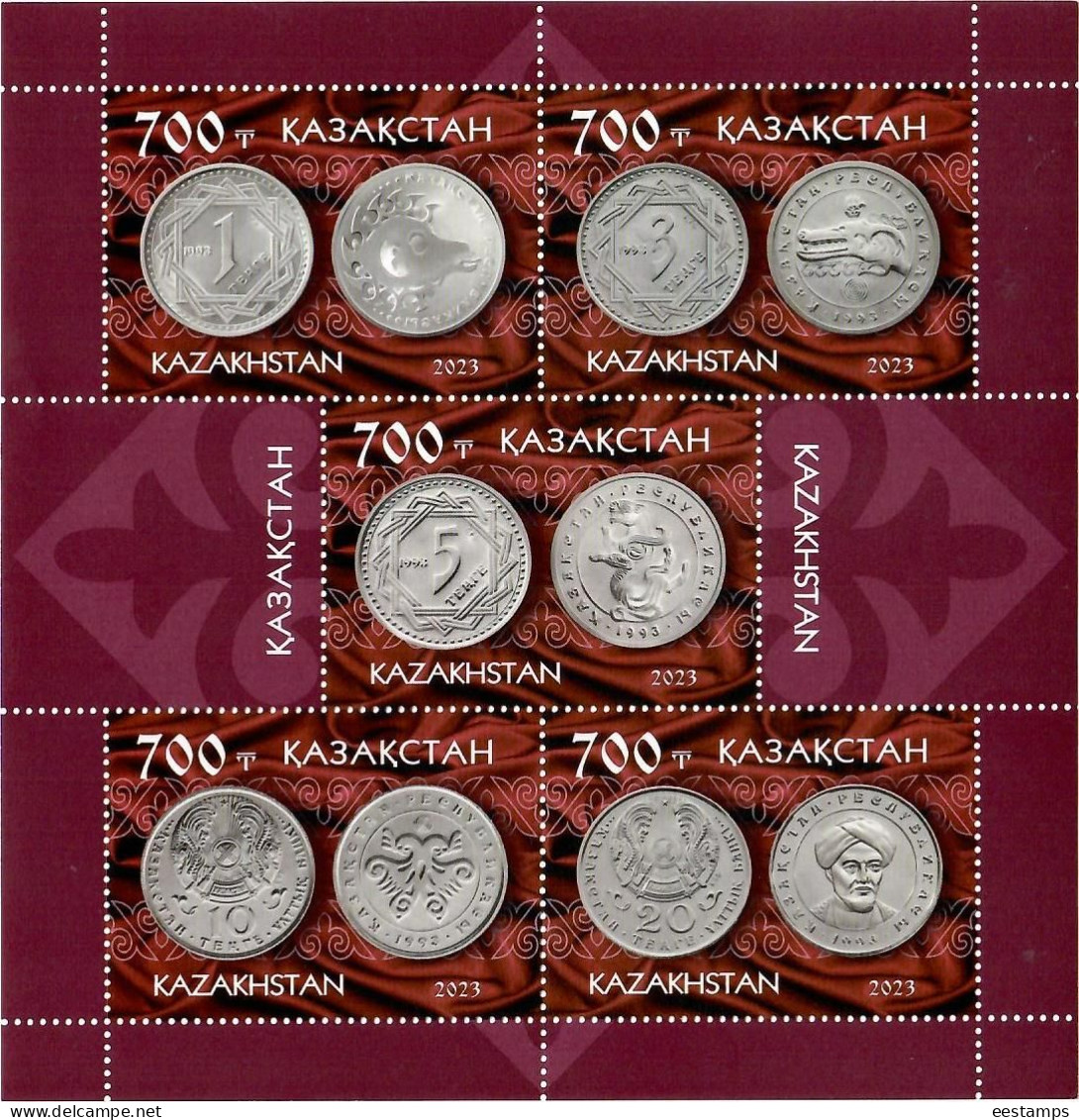 Kazakhstan  2023 . Coins Of 1993. S/S Of 5v. - Kazakhstan