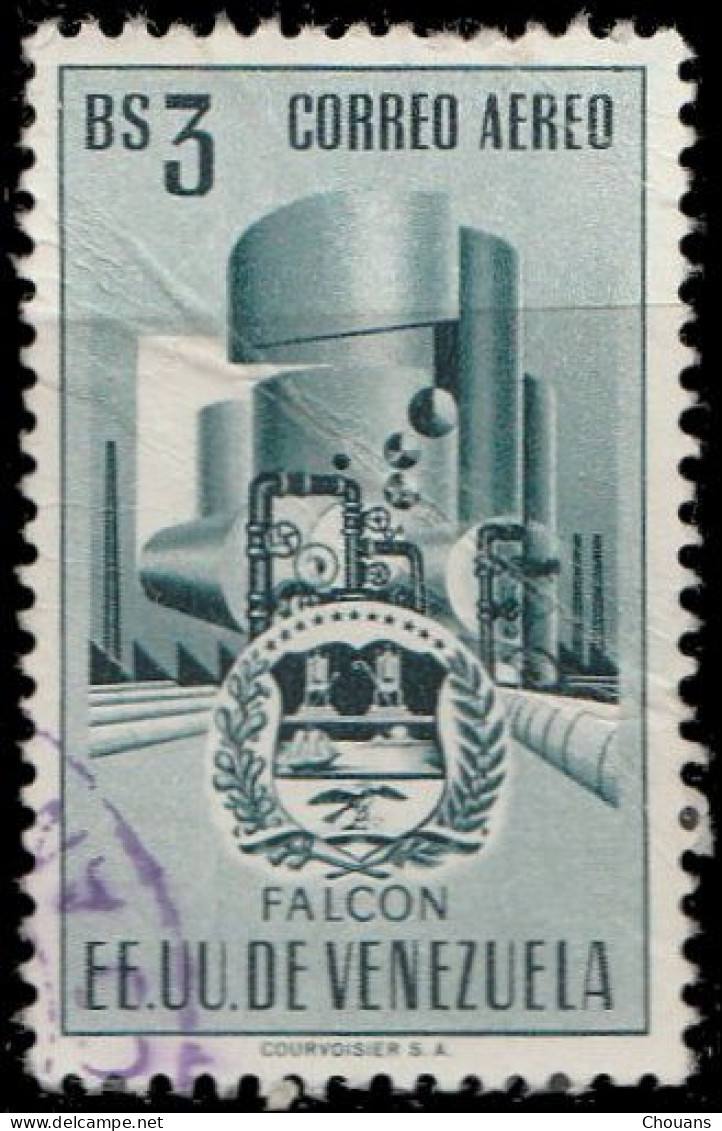 Vénézuela Aérien 1953. ~ A 437 + A 498  - Postes De Caracas + Armoiries De Falcon - Venezuela