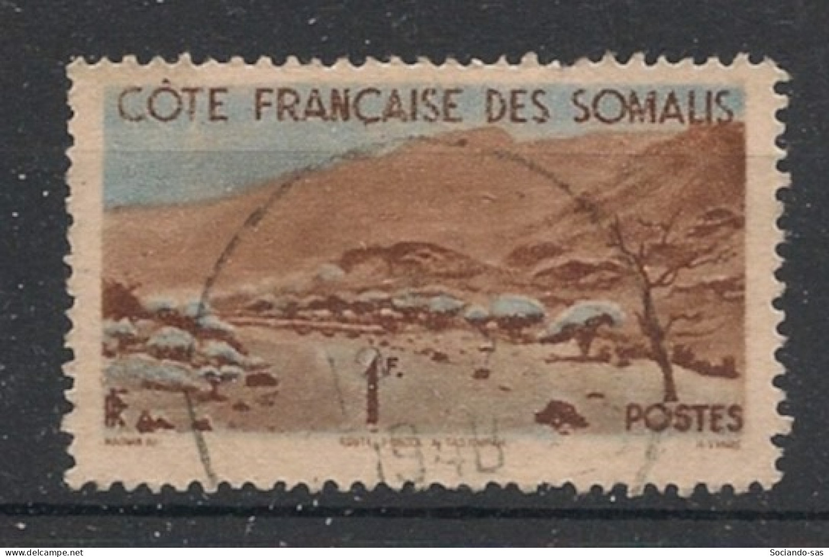 COTE DES SOMALIS - 1947 - N°YT. 270 - Route D'Obock 1f - Oblitéré / Used - Gebruikt