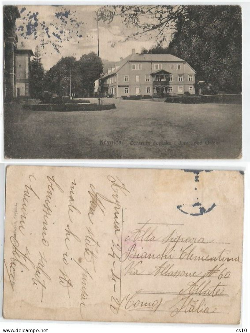 Old Poland Polska - Lot #10 Pcards used 3march/24april 1920 to same address in Italy - stampless