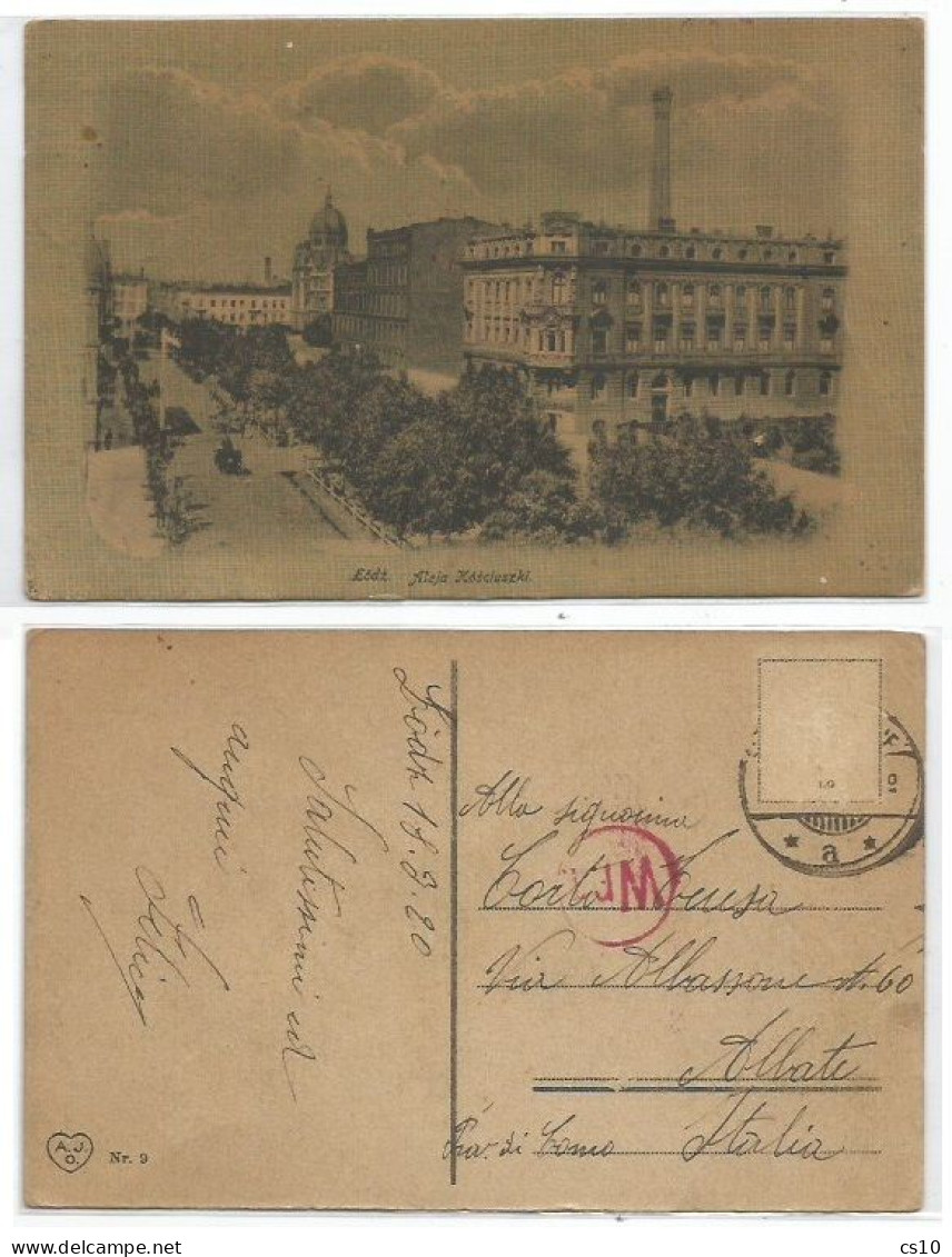 Old Poland Polska - Lot #10 Pcards used 3march/24april 1920 to same address in Italy - stampless