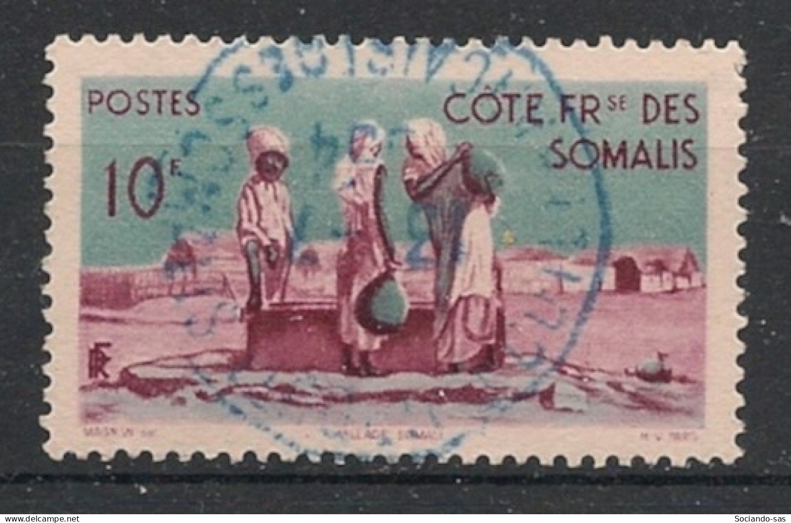 COTE DES SOMALIS - 1947 - N°YT. 279 - Village 10f - Oblitéré / Used - Gebruikt
