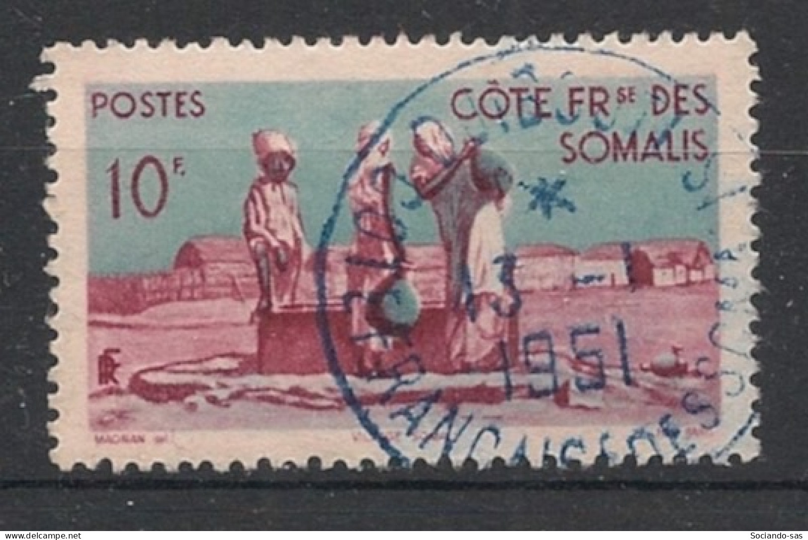 COTE DES SOMALIS - 1947 - N°YT. 279 - Village 10f - Oblitéré / Used - Usati