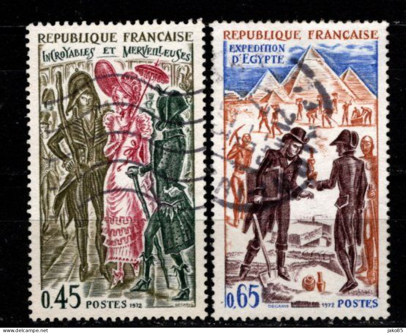 - FRANCE - 1972 - YT N° 1729 + 1731 - Oblitérés - Histoire De France - Used Stamps