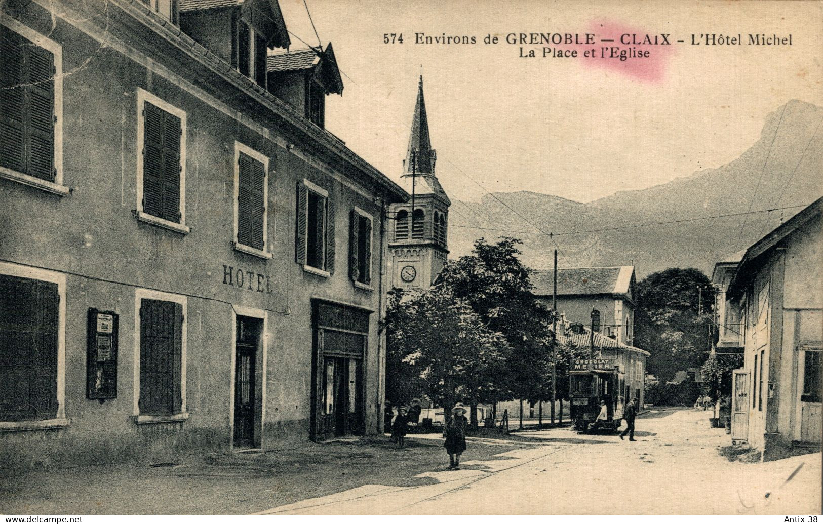 N60 - 38 - Environs De Grenoble - CLAIX - Isère - L'Hôtel Michel - Le Parc Et L'Église - Tramway - Claix