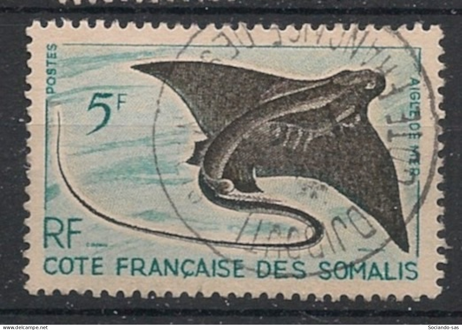 COTE DES SOMALIS - 1959-60 - N°YT. 296 - Aigle De Mer 5f - Oblitéré / Used - Usados