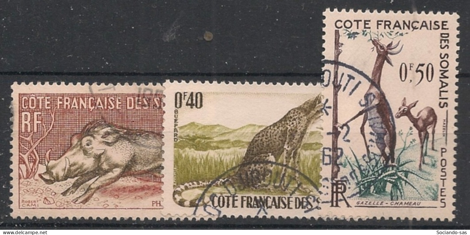 COTE DES SOMALIS - 1958 - N°YT. 287 à 289 - Série Faune Complète - Oblitéré / Used - Oblitérés