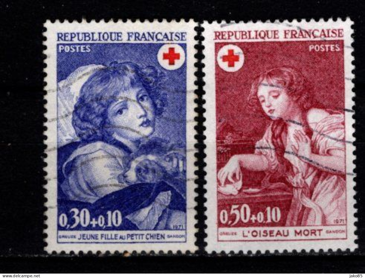 - FRANCE - 1971 - YT N° 1700 / 1701 - Oblitérés - Croix Rouge - Gebraucht
