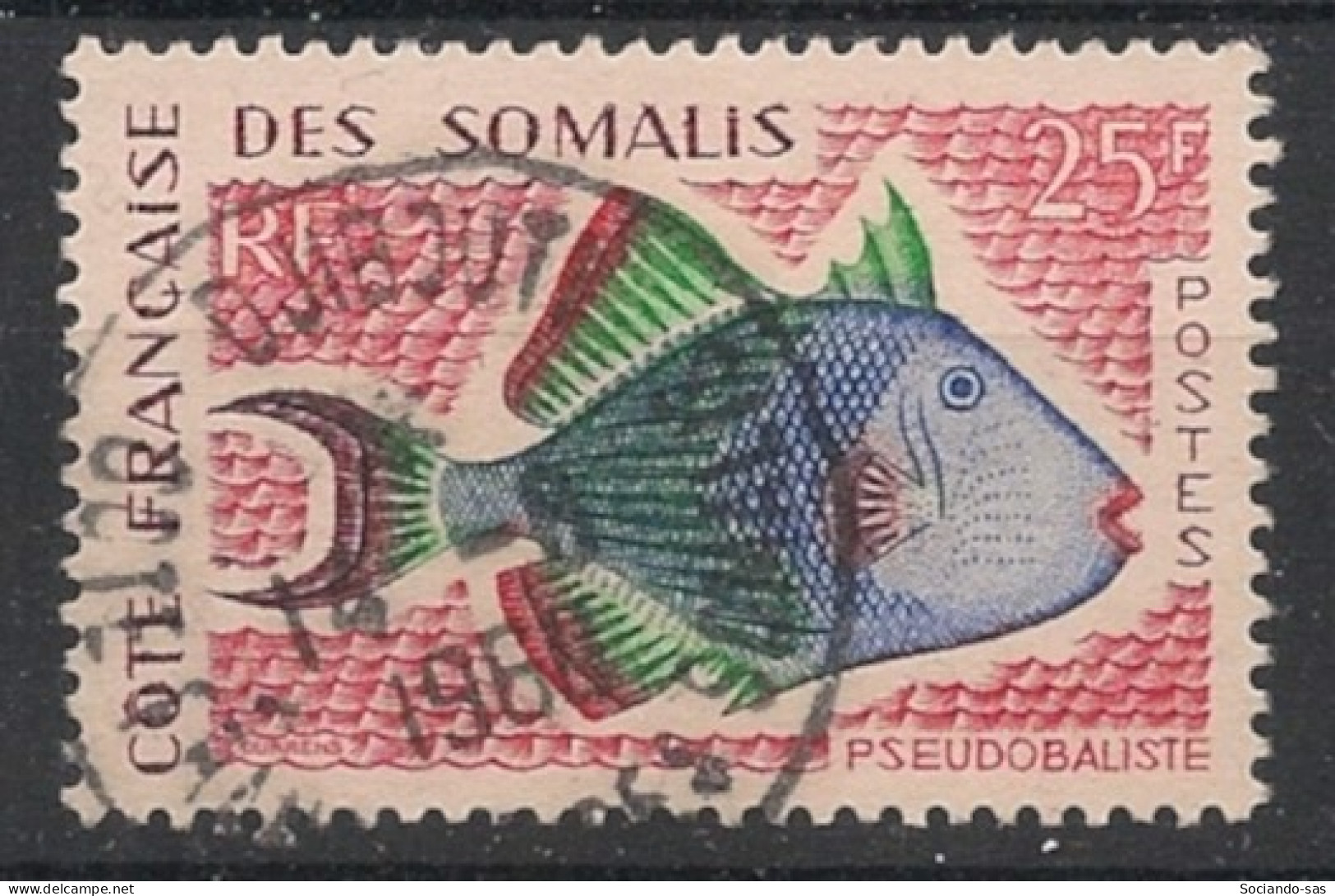 COTE DES SOMALIS - 1959-60 - N°YT. 300 - Poisson 25f - Oblitéré / Used - Usati