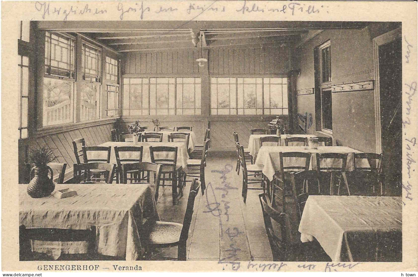 414  Viersen: Genengerhof - Veranda. "Helenabrunn, Mod. Wein-, Bier- U. Café-Restaurant" - Viersen