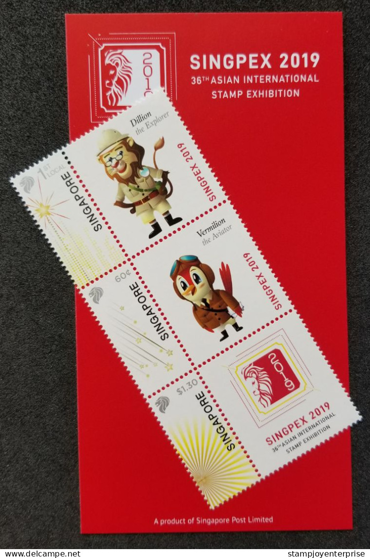 Singapore Singpex 36th Stamp Expo 2019 Lion Bird Woodpecker Cartoon (stamp) MNH - Singapore (1959-...)