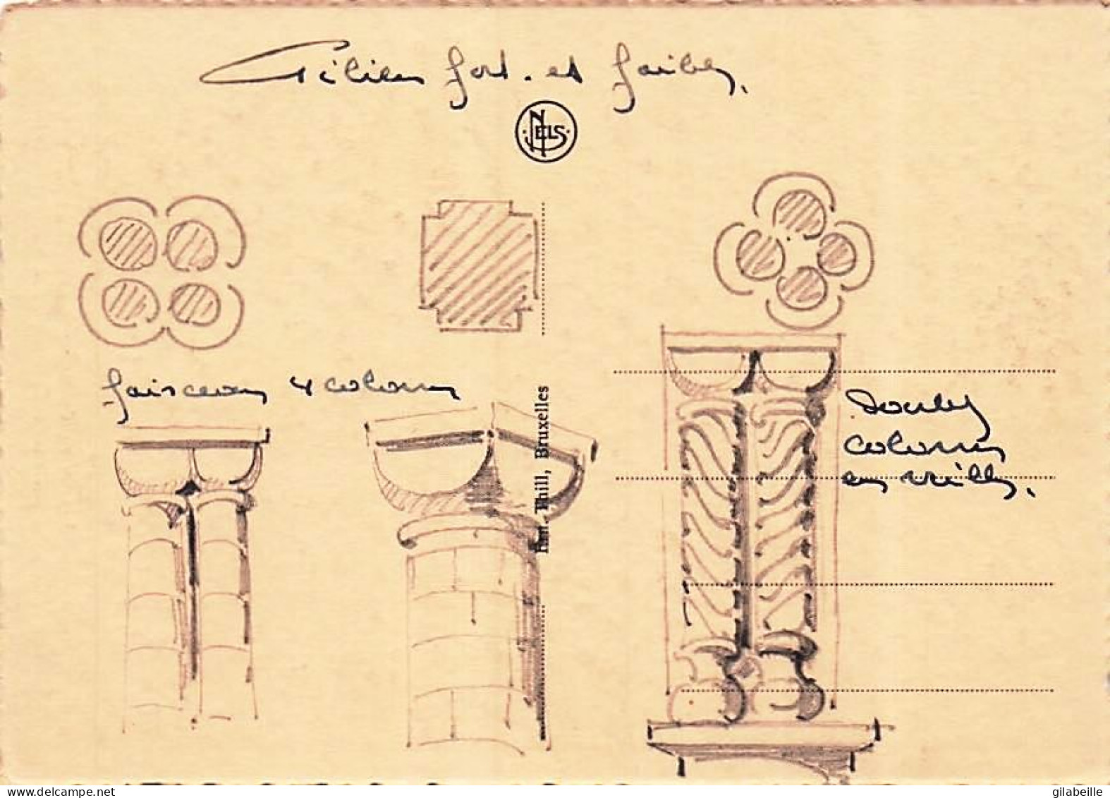 Nandrin - SAINT SEVERIN En CONDROZ - L'église - LOT 2 CARTES - Croquis Archeologique Au Dos - Nandrin