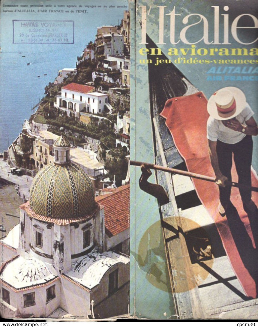 Carte L'ITALIE En Aviorama, Un Jeu D'idées-vacances Par Les Cie Aériennes, Environ 1970/1980 - Roadmaps