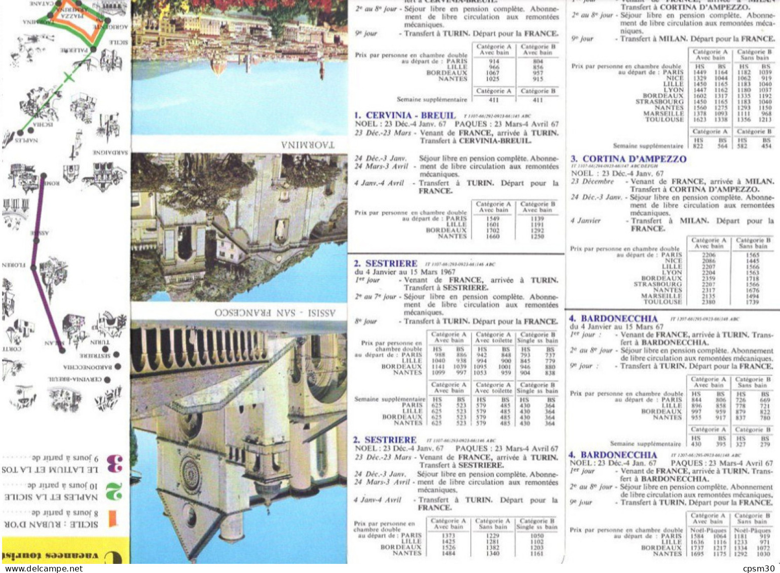 Carte L'ITALIE En Aviorama, Un Jeu D'idées-vacances Par Les Cie Aériennes, Environ 1970/1980 - Wegenkaarten