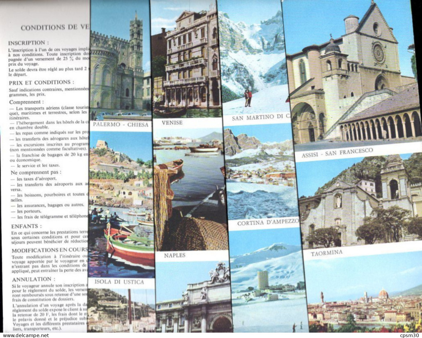 Carte L'ITALIE En Aviorama, Un Jeu D'idées-vacances Par Les Cie Aériennes, Environ 1970/1980 - Cartes Routières