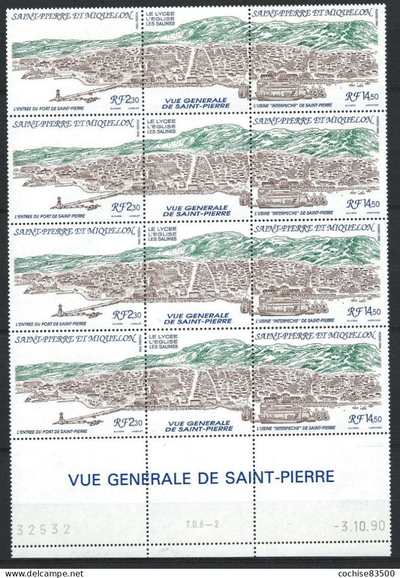 St Pierre Et Miquelon N°530A** (MNH) 1990 - Ville Vue Générale - Coin Daté - Neufs