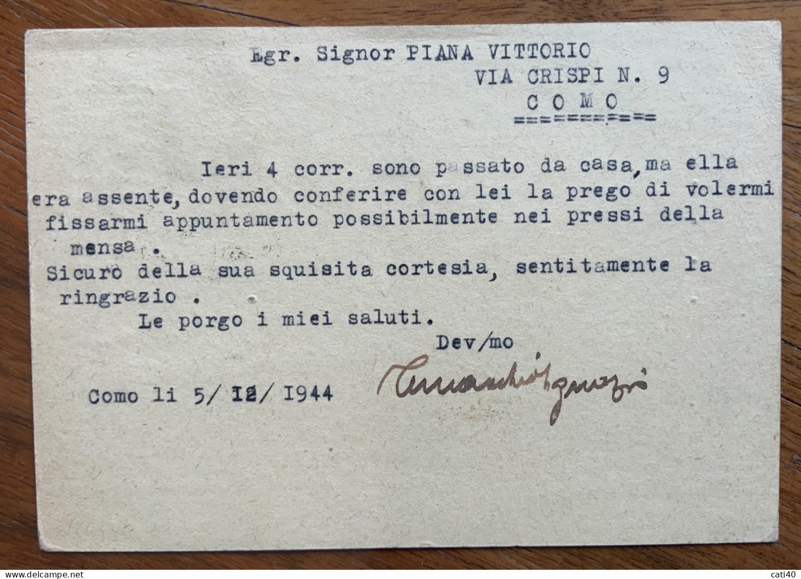 REPUBBLICA SOCIALE - CARTOLINA POSTALE VINCEREMO 15 C. Con Fascetto + 25 C. Da COMO 5/12/44 PER COMO - Stamped Stationery