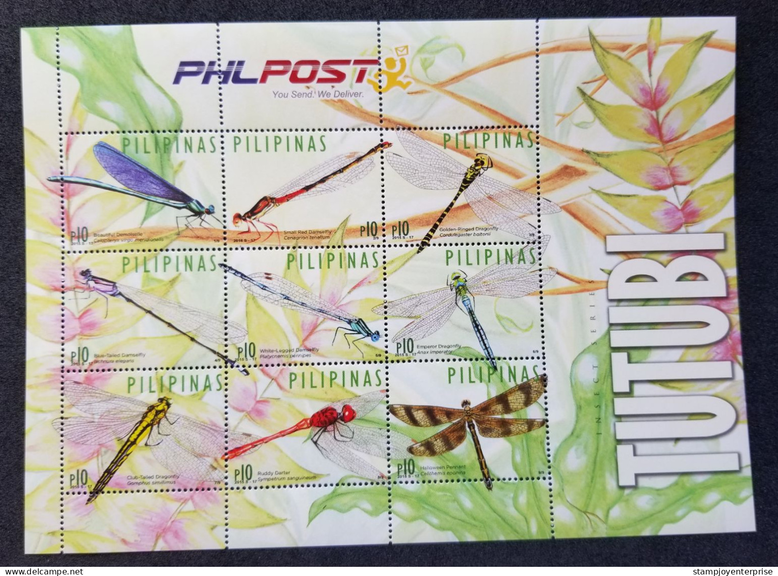 Philippines Dragonflies Damselfly 2015 Insect Dragonfly Plant (sheetlet) MNH - Filippine